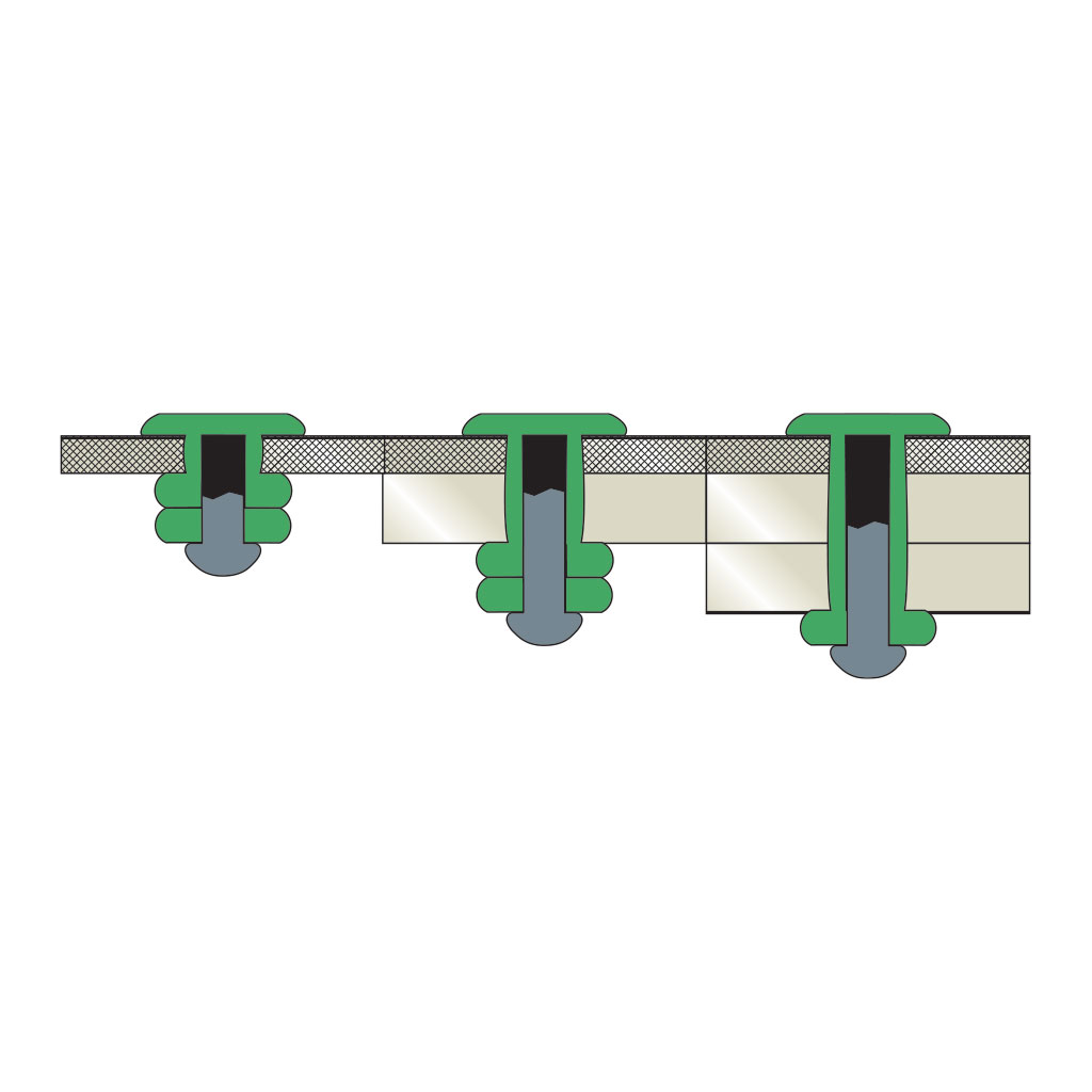 MULTIGRIPRIV-Blind rivet Alu/Steel gr 6,4-12,7 DH 4,0x16,9