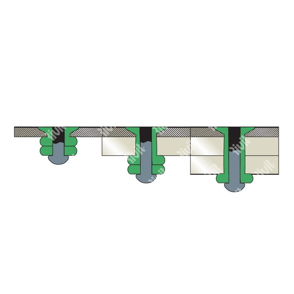 MULTIGRIPRIV-Alu/Acier rivet TF es6,4-12,7 4,8x16,9