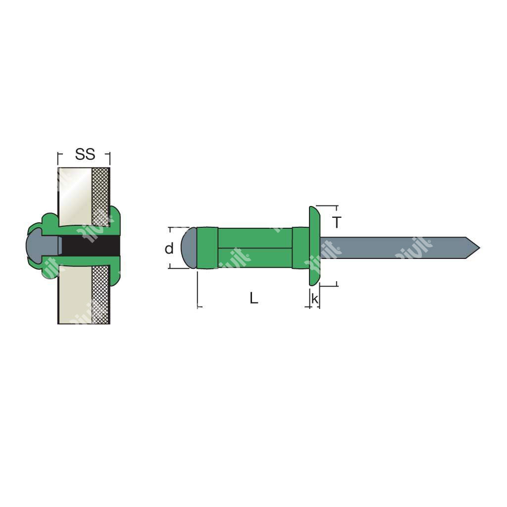 MULTIGRIPRIVBIANCO-Riv.Alu/Acc. TT ss4,8-11,1 BIANCO PURO 4,8x15,1