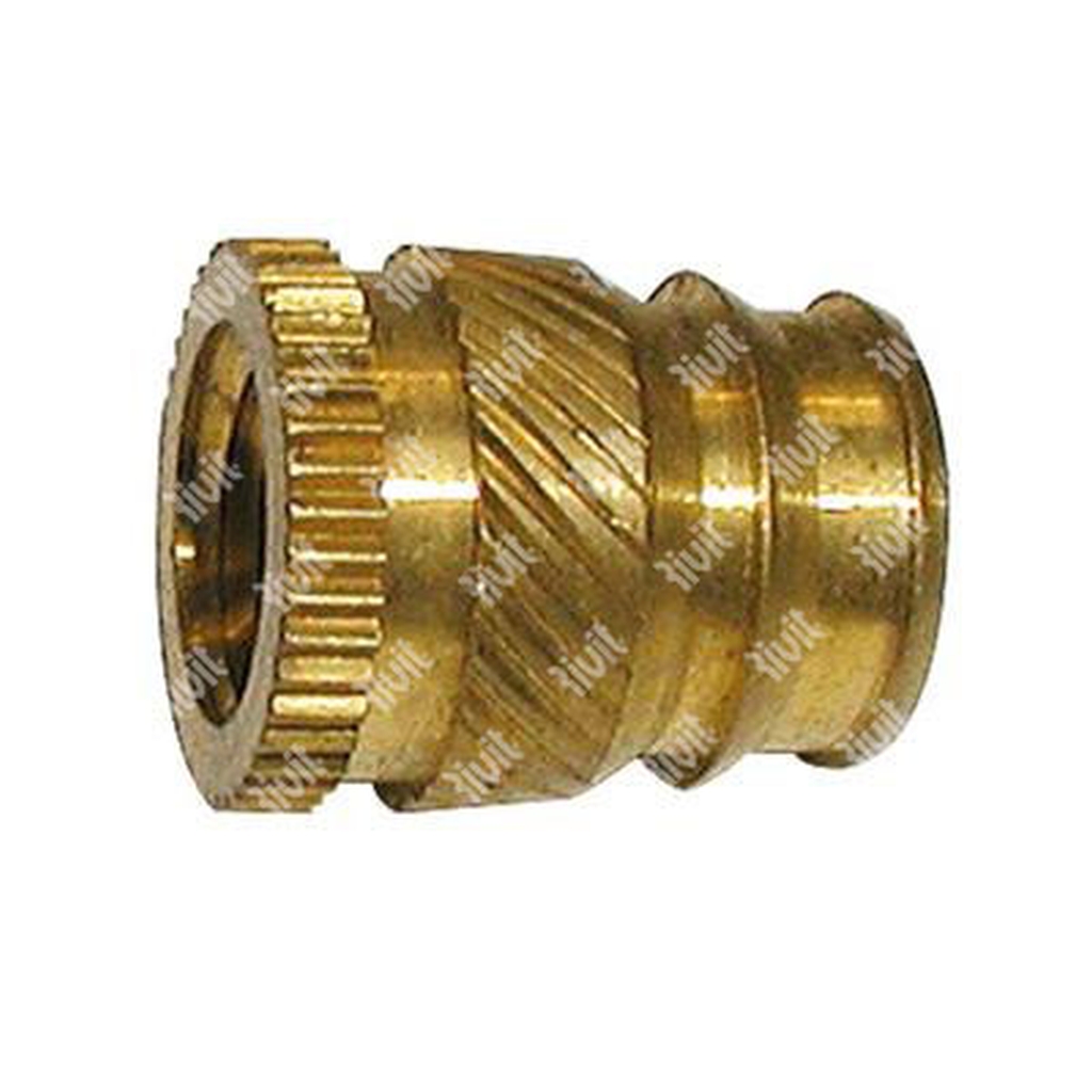 Short brass heating rivet nut S19S h.5,61 - de.6,30 - h.4,70 M4