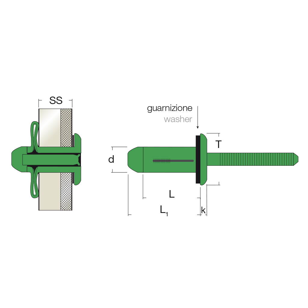 GTRERIV-Alu/Alu rivet TP + J es1,5-6,4 5,2x19,1