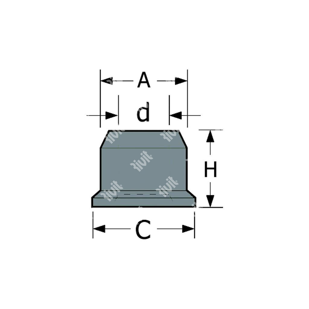 RIVLOCK-Flanged collar Aluminiun for d.10,0 RLACF 12xd10