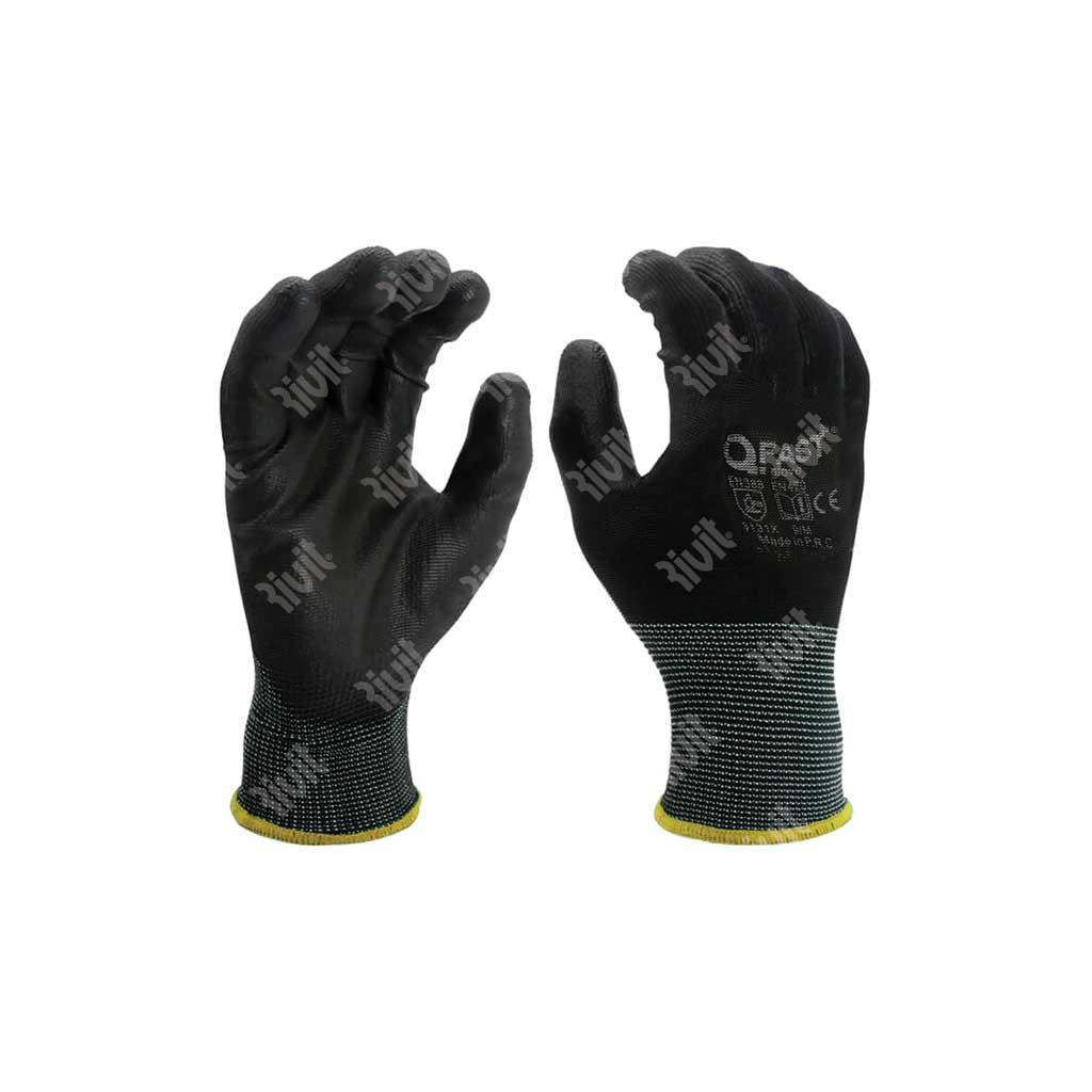 Seamless nylon glove/polyurethane GL722/08