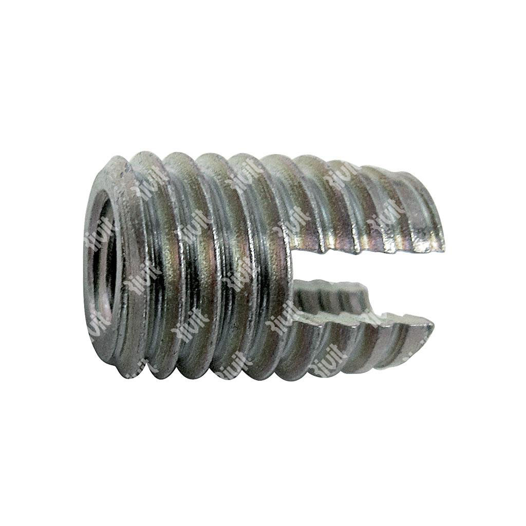 RSCT-Self tapping socket Zink Steel (for die cast) de.5,0x0,5 w/slots on the mandrel M3x0,5 - h.6