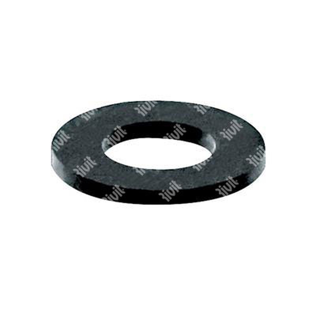 Flat washer UNI 6592/DIN 125A 6.6 black nylon d.6