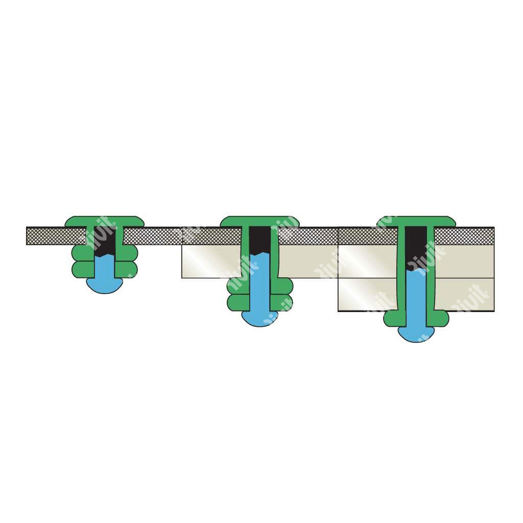 MULTIGRIPRIV-Rivetto Alluminio/Inox TT ss4,0-7,9 3,2x11,1