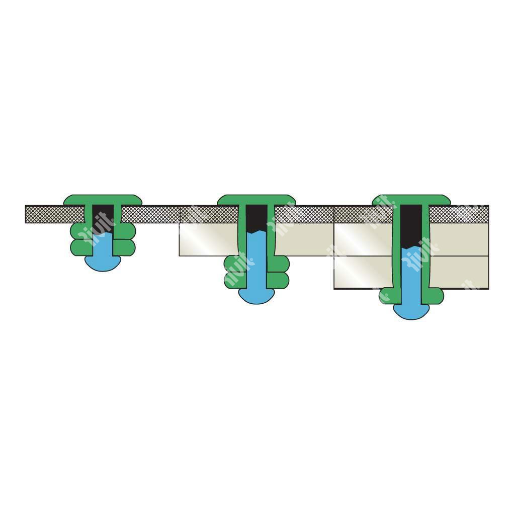 MULTIRIV7012-Blind rivet Alu RAL7012/Stainless ste gr 1,2-6,4 4,0x9,5