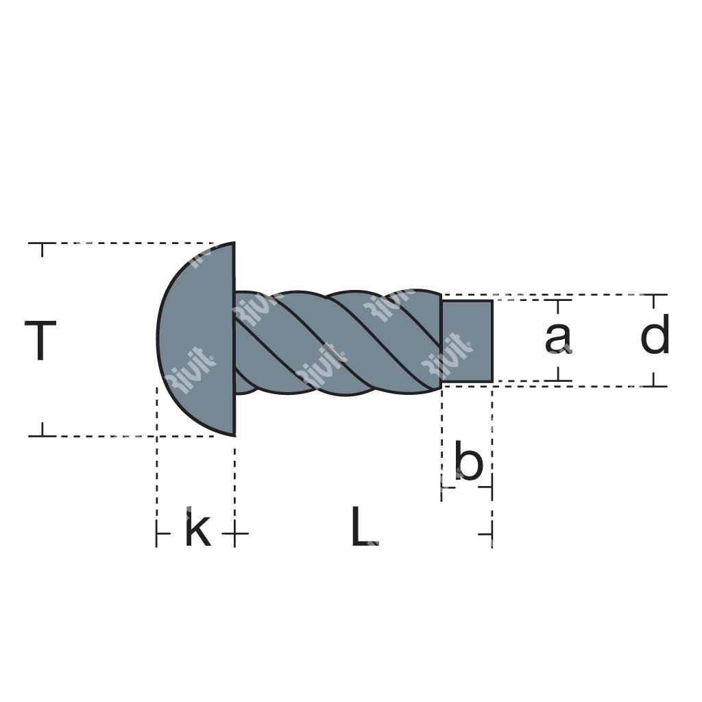 Rivet auto-taraudeuse TR UNI 7346 AC ZB t.4,20 4,5x13,0