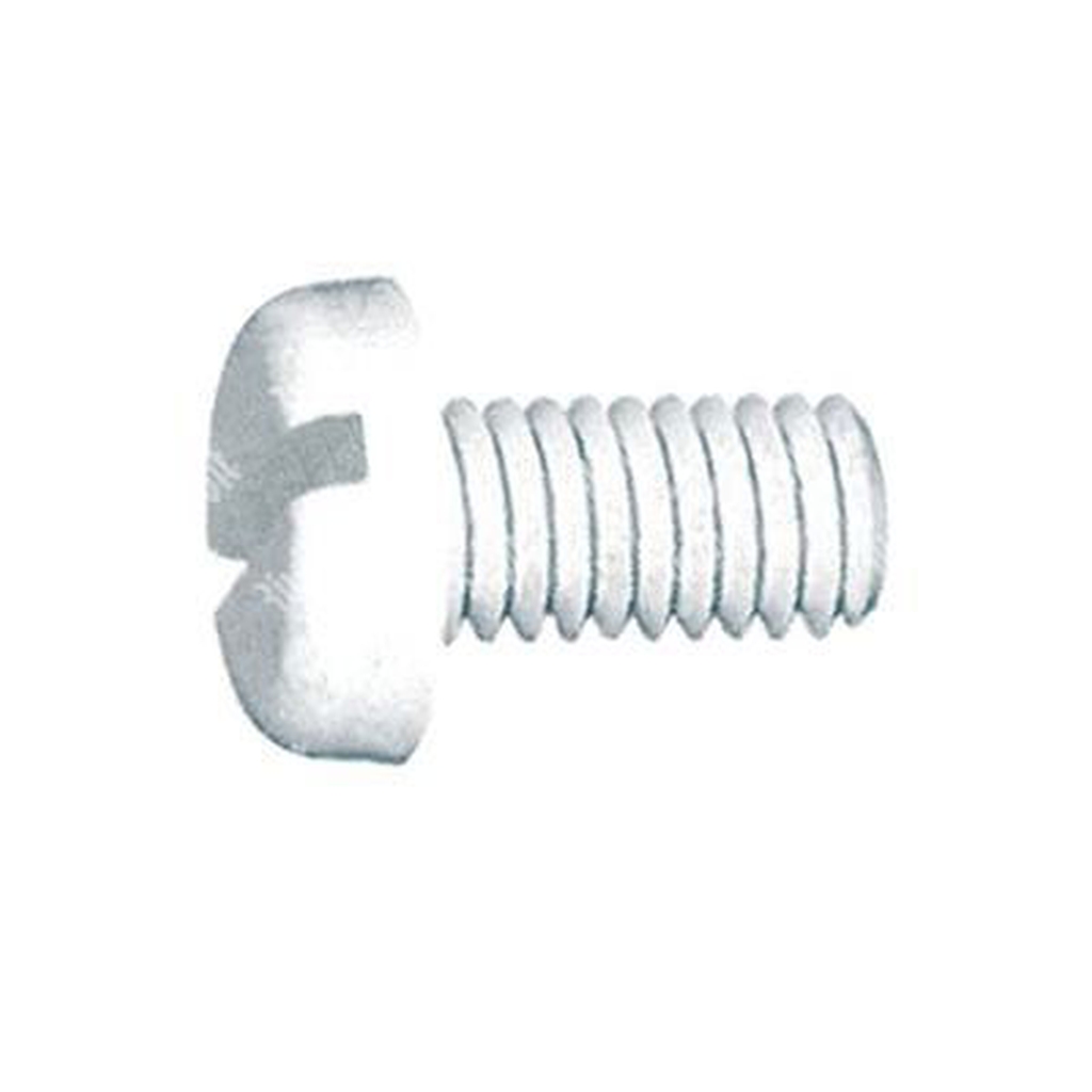 Slotted flat head screw UNI 1580/DIN 85 Nylon 6. M3x8