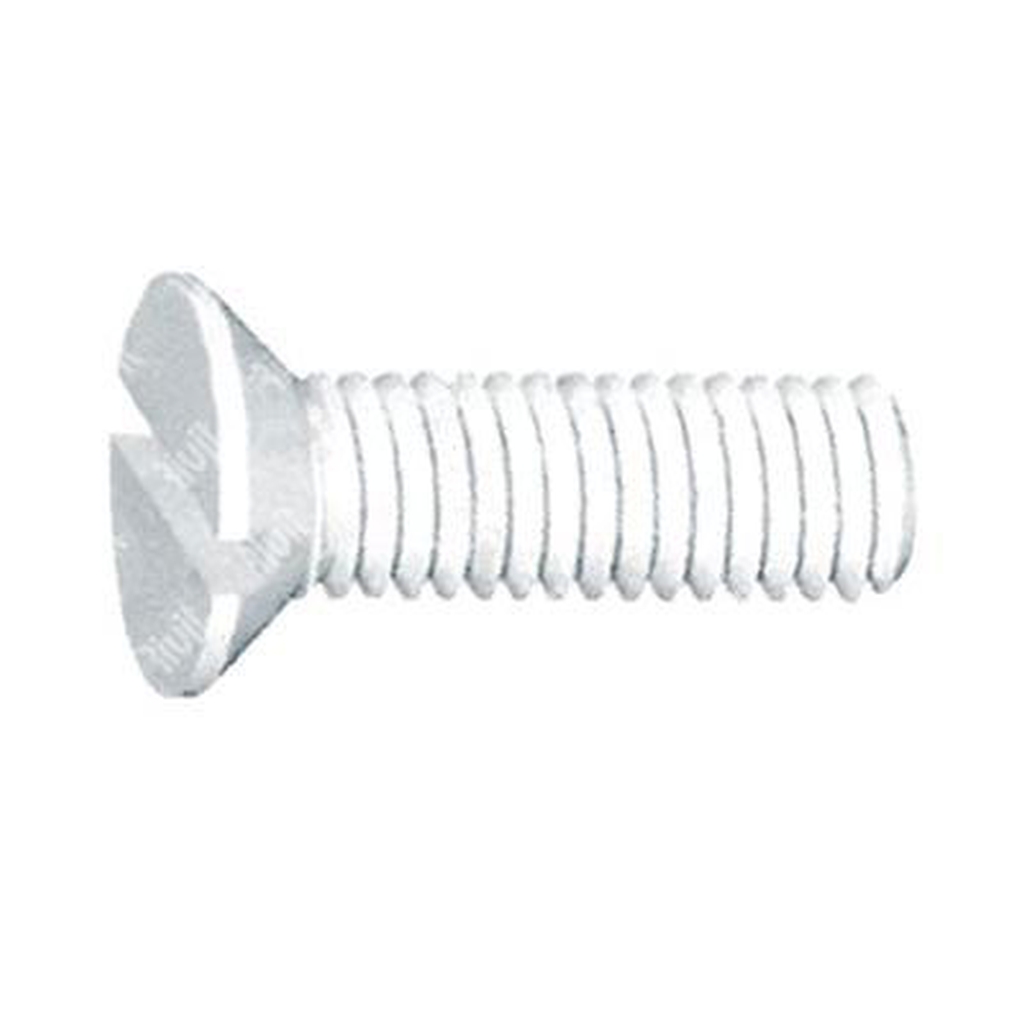 Slotted flat head screw UNI 6109/DIN 963A Nylon 6.6 glass fiber M3x16