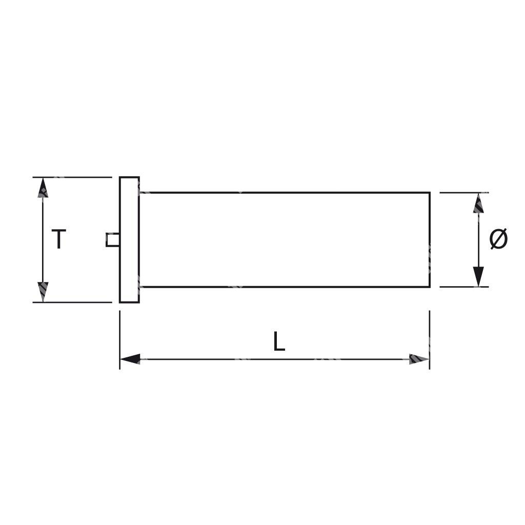 PLX-Stainless steel unthreaded welding stud d.7,1x10