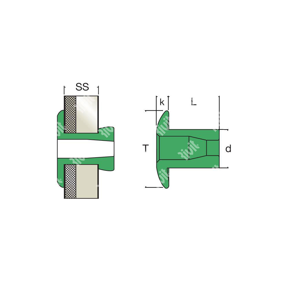 CHAT-Blind rivet ALU in cartridge (27 pcs) DH 3,2x9,5