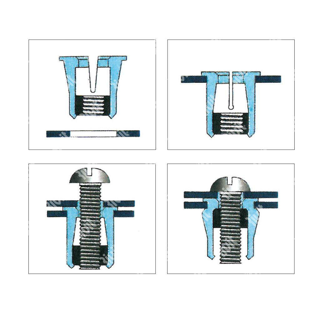 NBRC-Nylonsert w/aluminium rivet nut M6x15,9