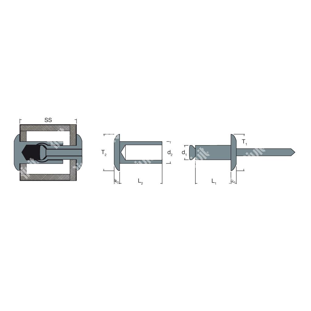 CANRIV-Connecting rivet Steel/steel zp gr. 31,75-36,53mm 4,8x30,0