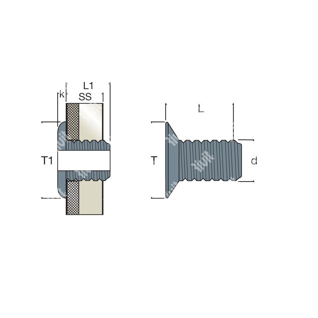 SCFT-Rivetto Acciaio TT in cartuccia(52pz) 3,0x6,2