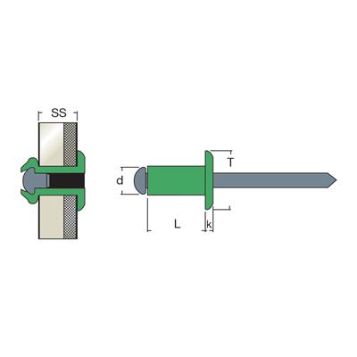 AFT-Rivetto Alluminio/Acciaio TT 3,0x12,0