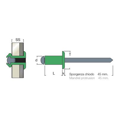 AFT45-Blind rivet Alu/Steel mandrel mp45 DH 4,0x12,0 SP45