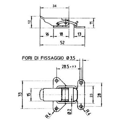 Lever latch  w/clip ST ST 2.04.00.30