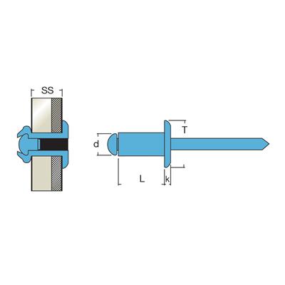 IITA2-Rivetto Inox AISI304/INOX TT f.4,1 4,0x12,0