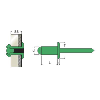 AAT-Blind rivet Aluminium/Aluminium DH 4,0x6,0