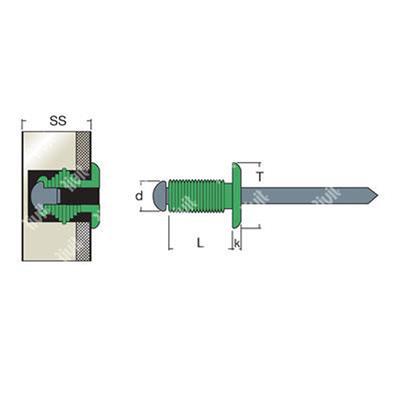 GORIV-Blind rivet grooved Alu/Steel DH 5,0x20,0