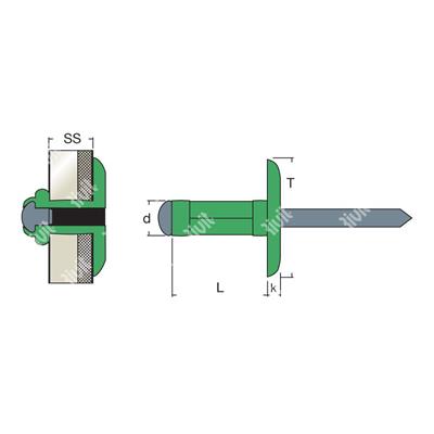 MULTIGRIPRIV11-Blind rivet Alu/Steel gr 6,4-12,7 4,0x16,9TL11,5