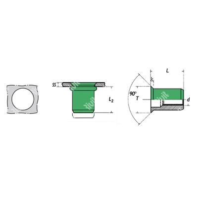 ASC-Rivsert alluminio f.6,0 ss3,5-5,0 M4/050