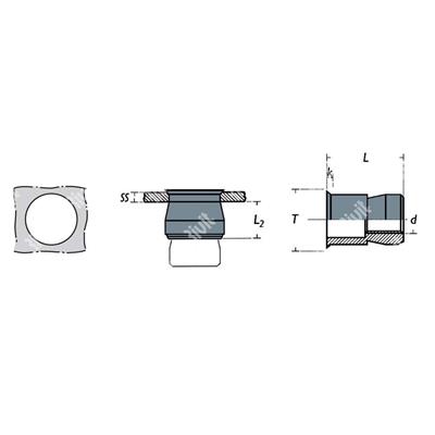 FRTH-Thinsert Fe inserto filettato d.9,5 f.9,75 M6