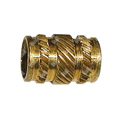 Symmetrical brass heating rivet nut S29L h.6,40 - de.7,16 - h.9,52 M5