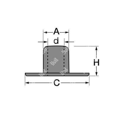 RIVTAINER-Collier AC TL.31,5 pour tige d.6,4 Pour matériaux tendre RTFC 12 x bull.d.6,4