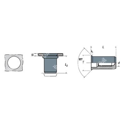 SFSC-Close end Rivsert Steel h.9,0 gr4,0-6,5 CSKH M6/065