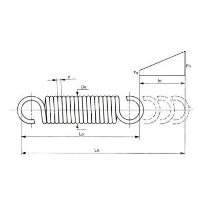 Tension spring C70 - white zinc plated steel TR.42/152