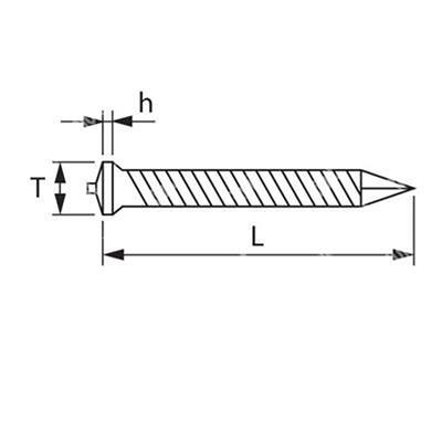 IPZ-Chiodo zigrinato acciaio ramato per isolamento 3x32