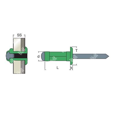 MULTIGRIPRIV9005-Riv.Alu/Acc. TT ss4,0-9,5 NERO 4,0x12,7