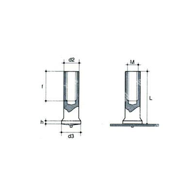 BFA-Welding threaded bush Aluminium M5xh10xde7,1