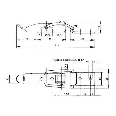 Lever latch  w/clip WG 2.06.00.04