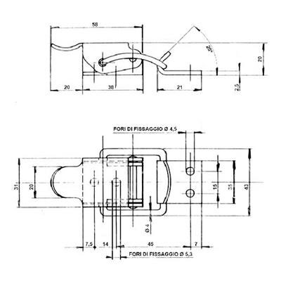 Lever latch  w/clip WG 2.10.00.04