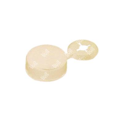 Plastic cap with eye RAL1015 ivory for rivets d.3,2 - 4,0 - 4,8