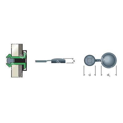 Copririvetto con anella RAL1015 AVORIO x rivetti d.3,2 - 4,0 - 4,8