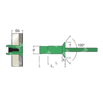 MONRIV-Blind rivet Alu/Alu gr 3,0-8,0 CSKH 100° 4,8x12,7