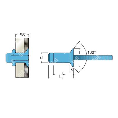 LOCKRIV-Riv.Inox AISI304/304 TS100° ss6,8-9,8 6,4x15,5