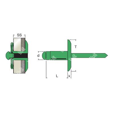 TRERIV14-Rivet Alu/Alu es1,0-9,0 t.5,0/5,3 4,8x20,5 TL14