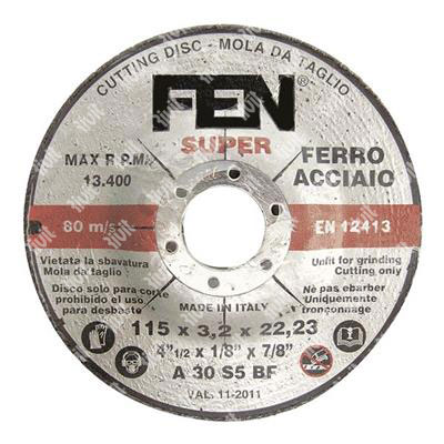 FEN-Abrasive disc centre depr.Super for Steel cut DE.115X3,2X22