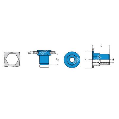 ITEPA4-Rivsert InoxA4 semies.6,9 f.7,0 ss0,5-3,0 M5/030