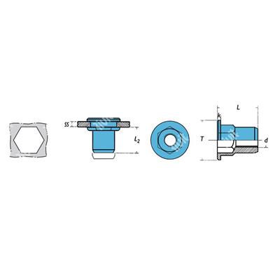 ITEPA2-Rivsert Inox A2 demihex15,9 t.16,0es1,0-4,0 M12/040