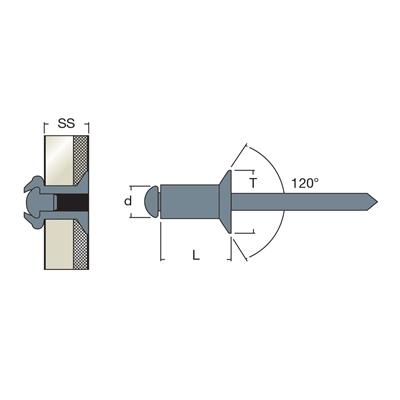 FFS-Blind rivet Steel/Steel CSKH6,0 3,2x6,0