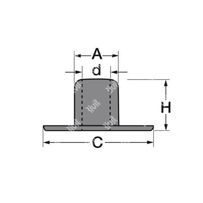 RIVTAINER-Collar steelzinc DH 22,9 for bolt.d,6,4 for metallic surfaces RTFC 12 x bull.d.6,4