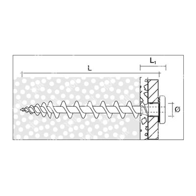 PNS-Vite x cappotto Isolazione Rame RAL8004 x vite d.3,5mm d.8x80 TX25