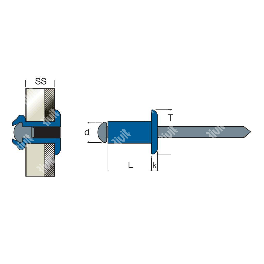 MFT-Rivetto Monel/Acciaio TT 4,0x6,1