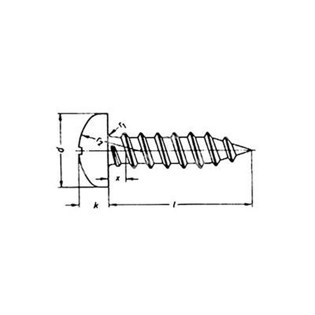 Phillips cross pan head tapping screw UNI 6954/DIN 7981 black zinc plated steel 4,2x16